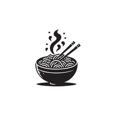 Noodles silhouette icon vector symbol design art illustration