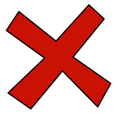 red cross mark transparent png with black line