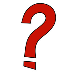 question mark and exclamation brush strokes red	