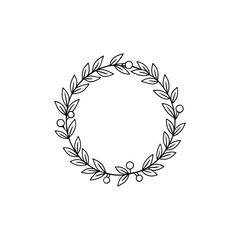 Christmas Wreath illustration vector, Merry christmas ClipArt Design
