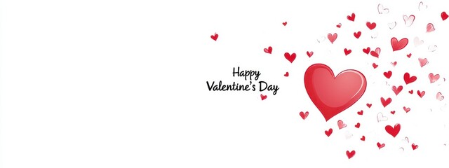 Vector logo with "Happy Valentine's Day" in black and red heart, clean, minimal design.