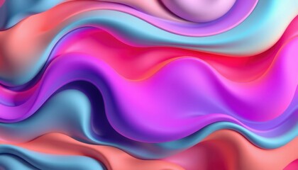 Abstract Colorful Waves Flowing Smoothly Together