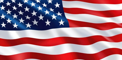 Obraz premium An American Flag Waves Proudly in the Breeze