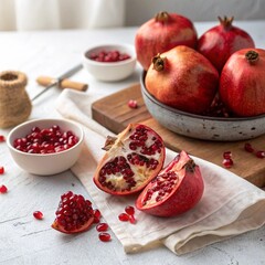 pomegranate on table