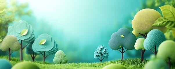 A vibrant business environment with seedlings growing into large trees, representing the flourishing of new businesses and opportunities