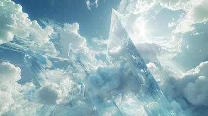 Shifting clouds over a crystalline geometric structure