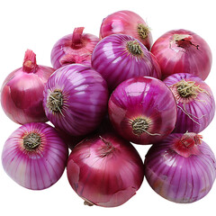 red onions isolated on white background