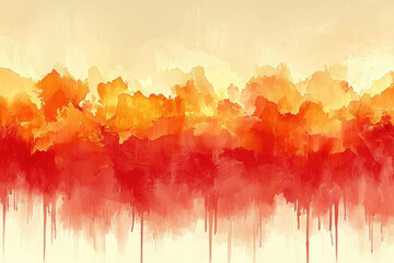 Fototapeta premium Watercolor sunset sky with dripping paint, abstract background, art print