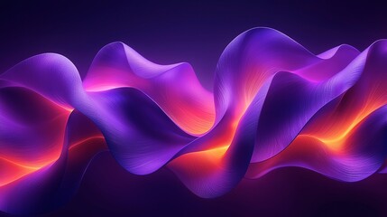 Abstract Purple and Orange Wave Forms