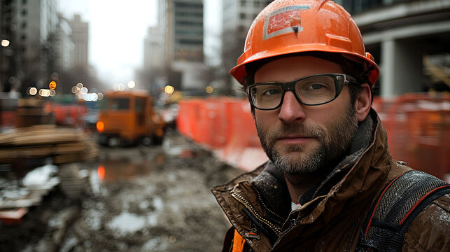 Portrait of a Construction Worker in the City