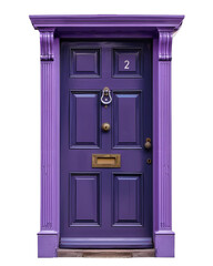 purple door on white