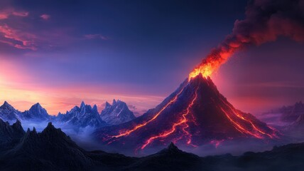 Balance of Calm and Power as Nature Unfolds in a Serene Landscape of Majestic Mountains and Tranquil Waters