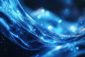 Futuristic blue tech design digital space abstract art virtual environment close-up view network concept