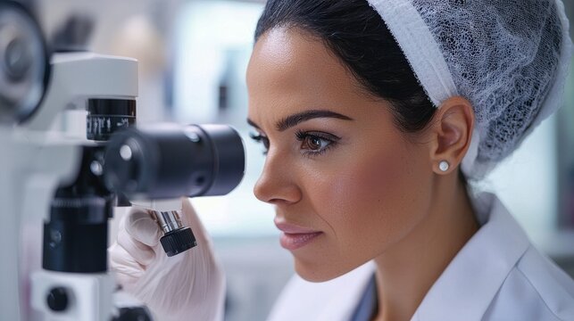 Dermatologist conducting biopsy on suspicious skin lesion in clinical setting for diagnostic evaluation