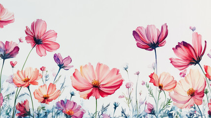 Elegant wedding invitation card background vector. Minimal hand painted watercolor botanical flowers texture template background. Design for wedding, vip cover, poster, rsvp moderncard.Valentine's Day