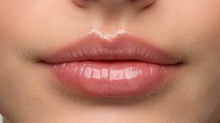Naklejka premium Cold sores development on lips in close-up view standard image healthcare environment focused concept