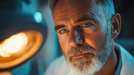 Dermatologist examining dry scaly skin clinical setting medical examination professional environment close-up view skin health analysis