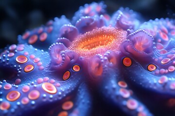 Bioluminescent octopus close-up.