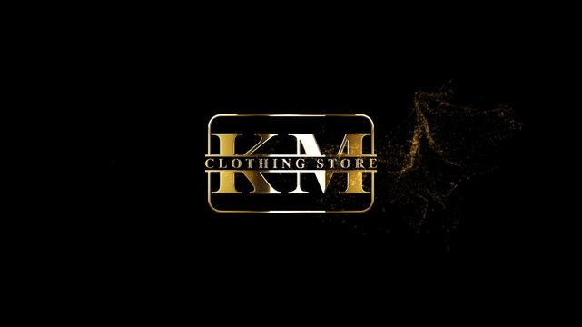 KM Brand Identity, Luxury KM Logo Animation Video, Gold Particles KM Clothing Store Logo For You