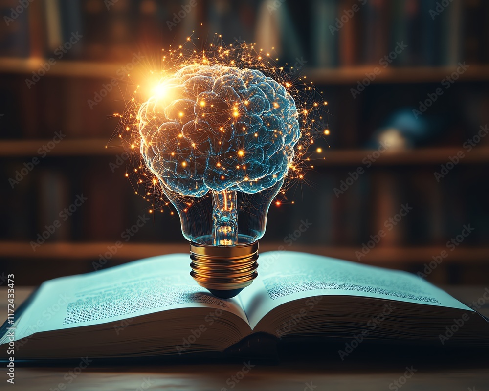 Aufkleber ai technology concept with a glowing light bulb representing artificial intelligence, and a virtual 