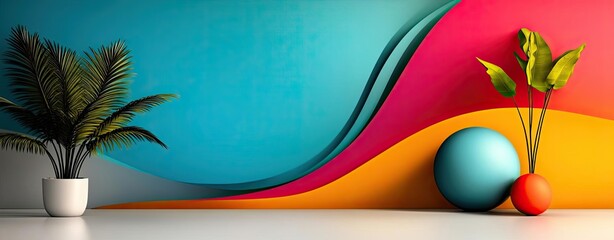 colorful and modern template with playful patterns and ample negative space, designed for versatile use