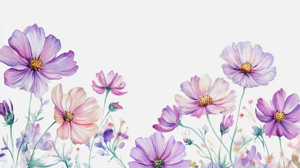 Fototapeta premium Elegant wedding invitation card background vector. Minimal hand painted watercolor botanical flowers texture template background. Design for wedding, vip cover, poster, rsvp moderncard.Valentine's Day