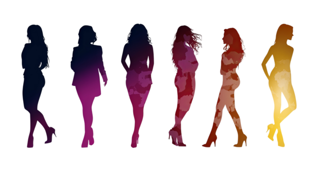 Adult people silhouettes background