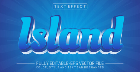 Island font text effect editable