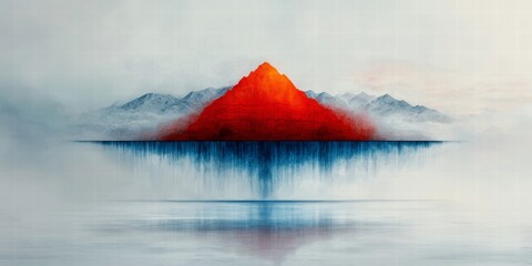 Surreal Abstract Landscape with Floating Islands and Waterfalls
