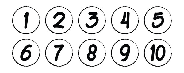 Number set from zero to nine on colorful circle with shadow. circles and numbers. numbers symbols with long shadow. number digit vector icon with colorful circle. set of 1-9 numbers in eps10.
