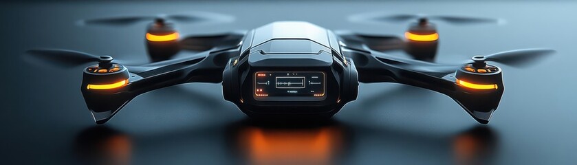 Fototapeta premium Create a visually striking 3D illustration of a futuristic Cargo Drone, showcasing advanced tracking technology