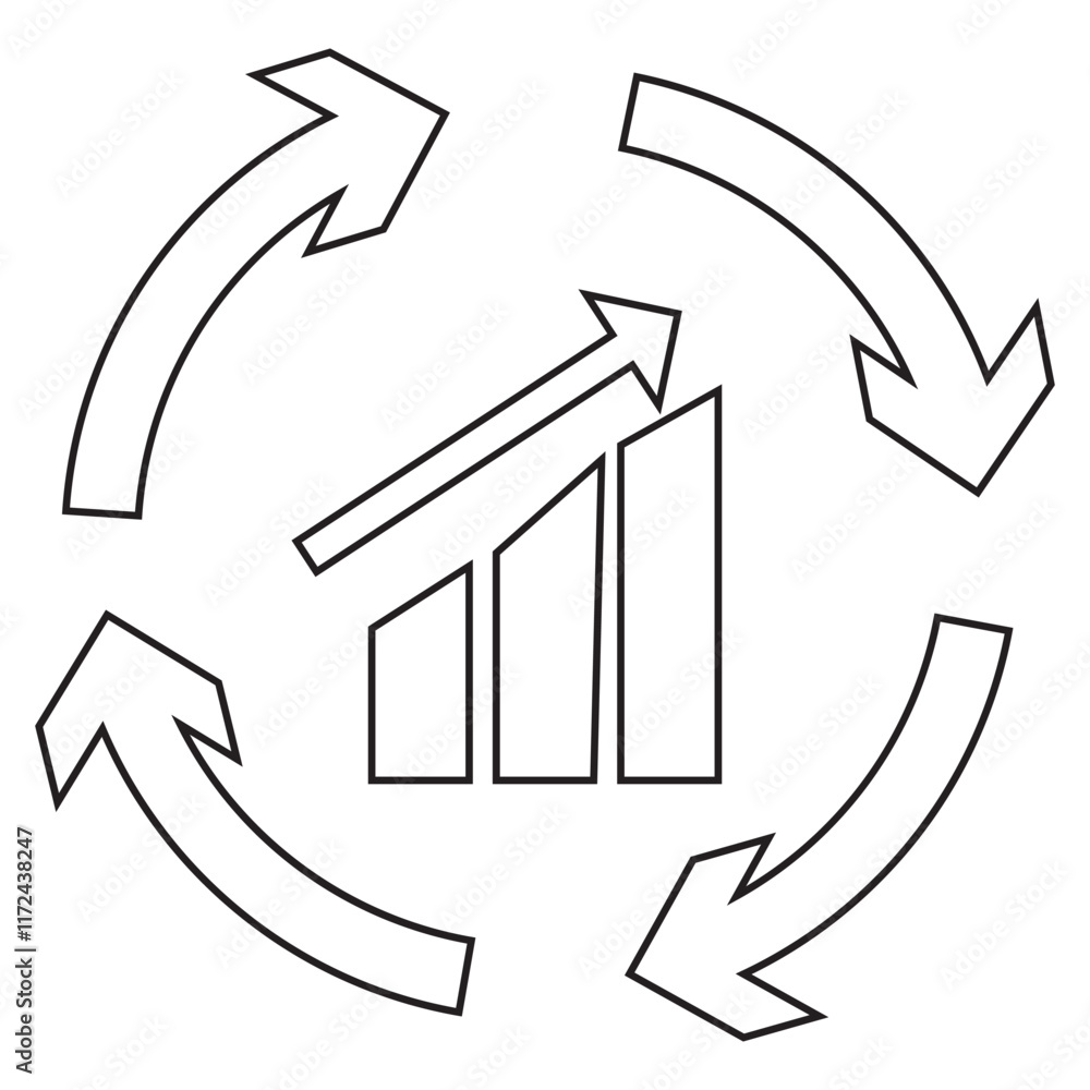 Poster arrow rotate icons set. rotation black circle. collection two cycle arrow. modern flat simple arrows