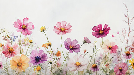 Elegant wedding invitation card background vector. Minimal hand painted watercolor botanical flowers texture template background. Design for wedding, vip cover, poster, rsvp moderncard.Valentine's Day