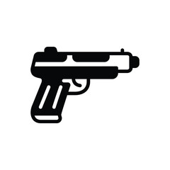Black solid icon for  gun