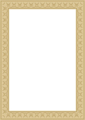 Vector golden square classic renaissance ornament. Rectangle, european border, revival style frame