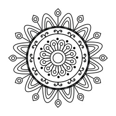 abstract floral design elements with mandala art