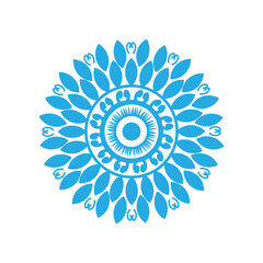 ornamental round ornament blue color mandala design