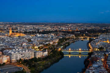 view of Sevilla by night,