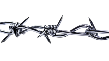 barbed wire isolated on white