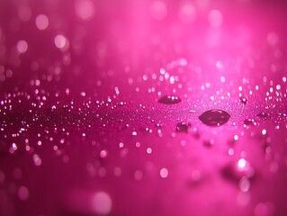Pink background with water droplets and bokeh.