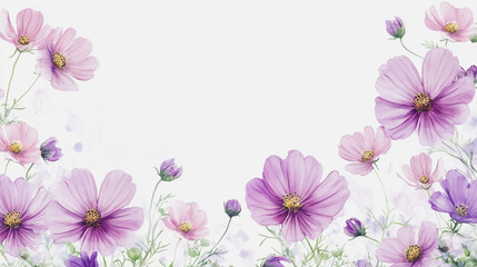 Obraz premium Elegant wedding invitation card background vector. Minimal hand painted watercolor botanical flowers texture template background. Design for wedding, vip cover, poster, rsvp moderncard.Valentine's Day