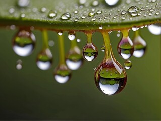 water drops on a leaf