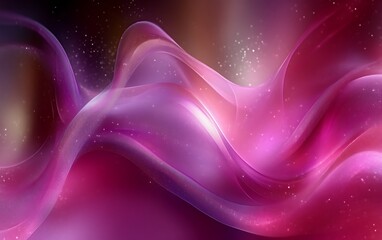 Obraz premium Abstract pink and purple flowing waves with sparkle effect.
