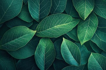 Obraz premium Lush dark green leaves close-up botanical garden high-resolution image natural environment aesthetic perspective organic concept