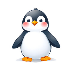 Obraz premium A cute penguin with a pink nose stands on its hind legs