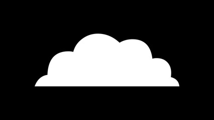 Cloud shape icon white color in black background