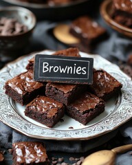 Chocolate Brownies with Mini Chalkboard