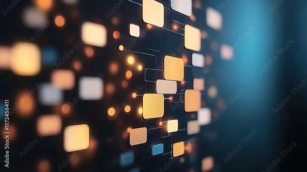 Poster abstract digital background with soft glowing shapes and colors