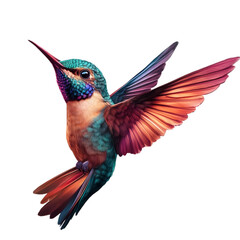 Fototapeta premium colorful hummingbird isolated on white transparent background