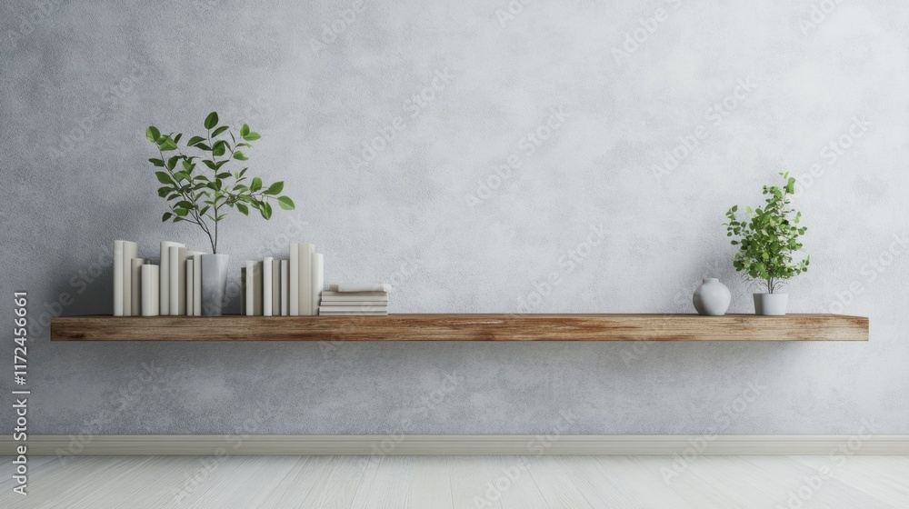 Poster a vintage shelf with intricate grain patterns, set against a clean and simple backdrop in a quiet ro